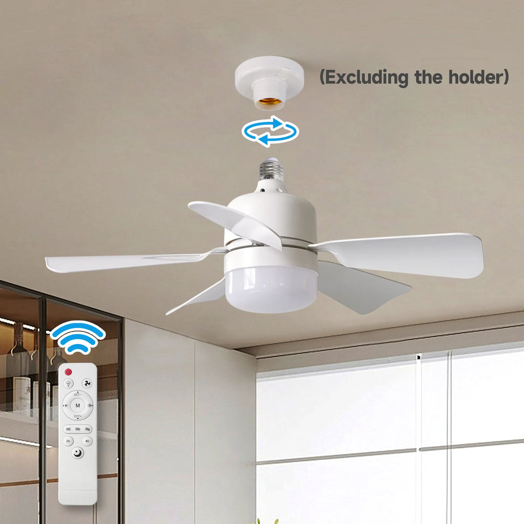 E27 Screw-Base Ceiling Fan Light with Remote Control 5 Blades ABS Material for Dining Rooms Children's Rooms & Bedrooms