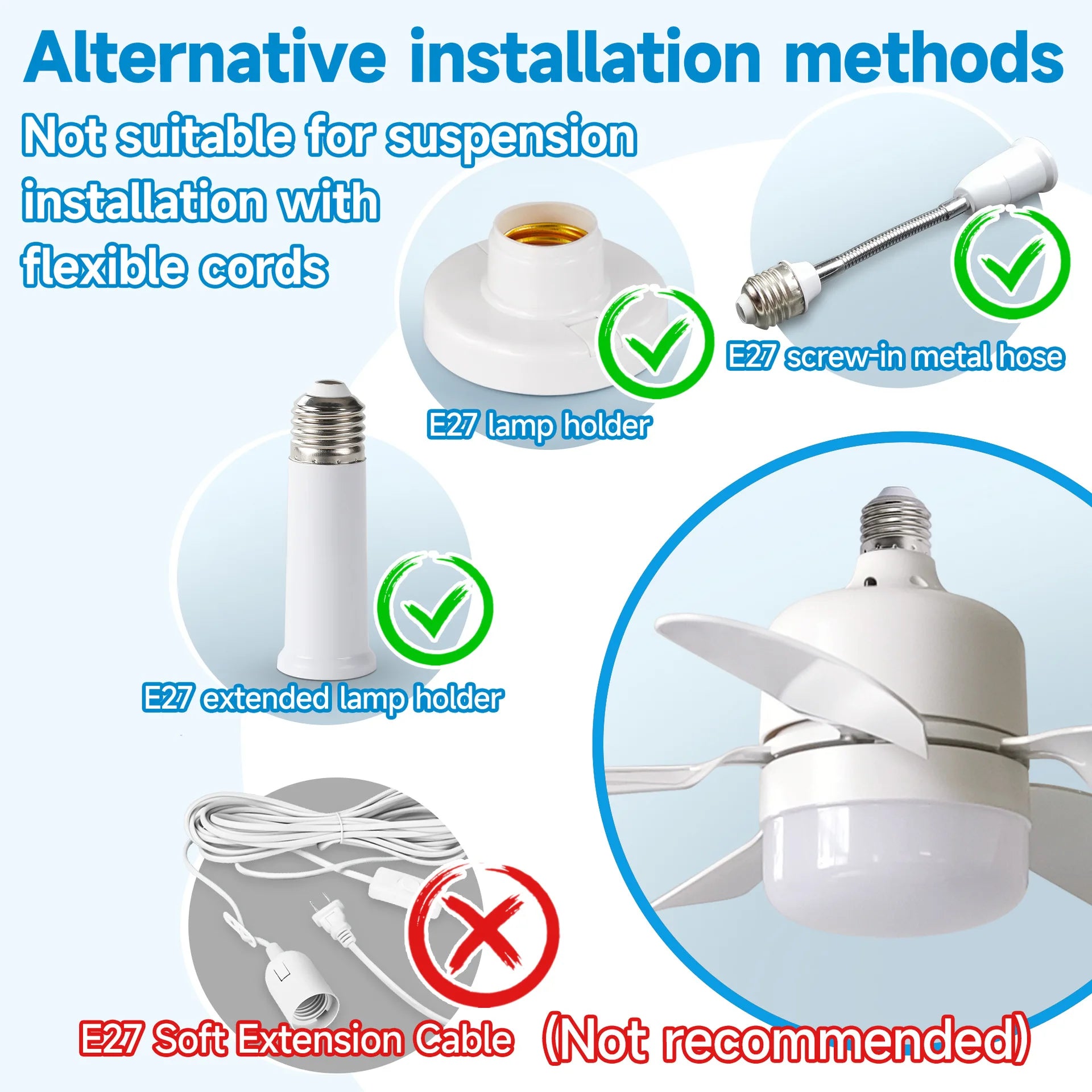E27 Screw-Base Ceiling Fan Light with Remote Control 5 Blades ABS Material for Dining Rooms Children's Rooms & Bedrooms