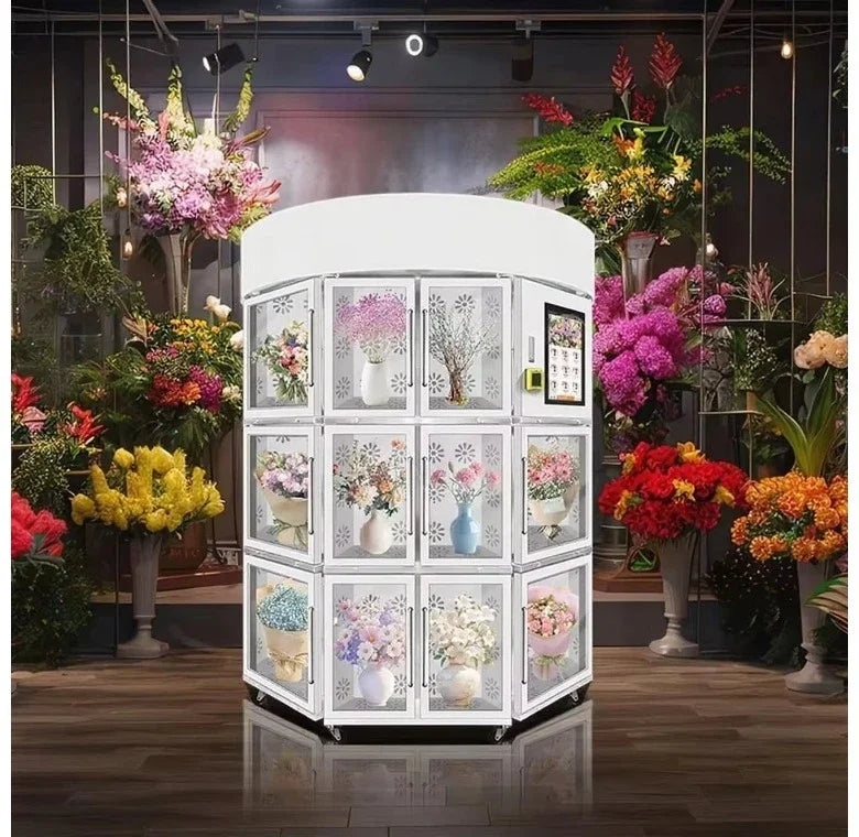 Customized flower vending machine with durable frame  remote monitoring system