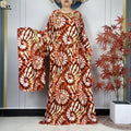 2026 New Summer Dress Bat Sleeve Casual Fashion Dress Embroidered Round Neck Cotton Women Long Maxi Loose Abaya African Vestidos