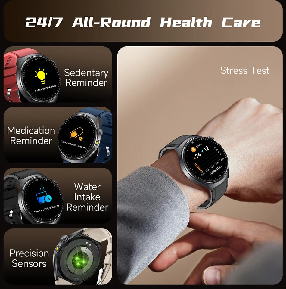 2026 Fashion New Expert level Health Smart Watch Men ECG+PPG Laser Monitor Uric Acid Blood Fat Blood Pressure HD Call Smartwatch