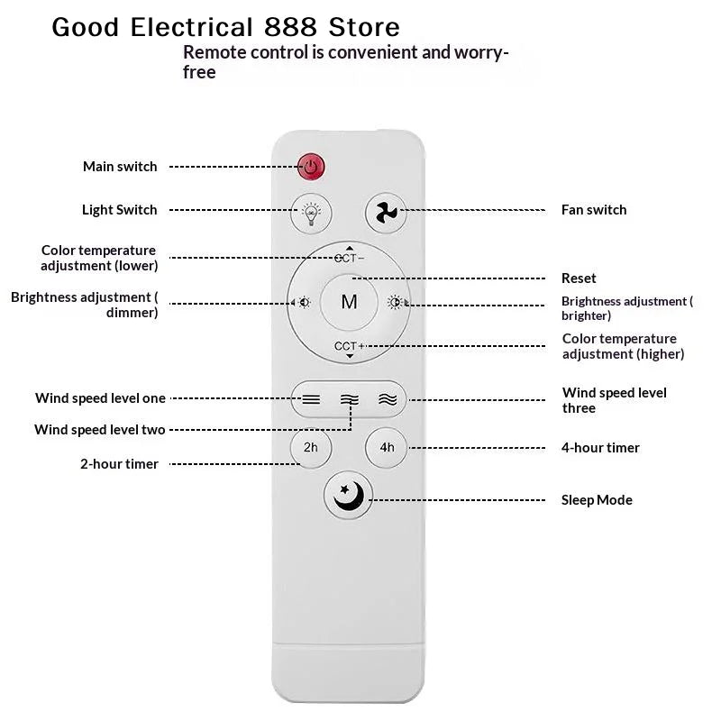 【GE】1Pcs Universal Basic Remote Controller For Living Room Ceiling Fans With Light And Sleep Mode, Speed Control DIY Accessories