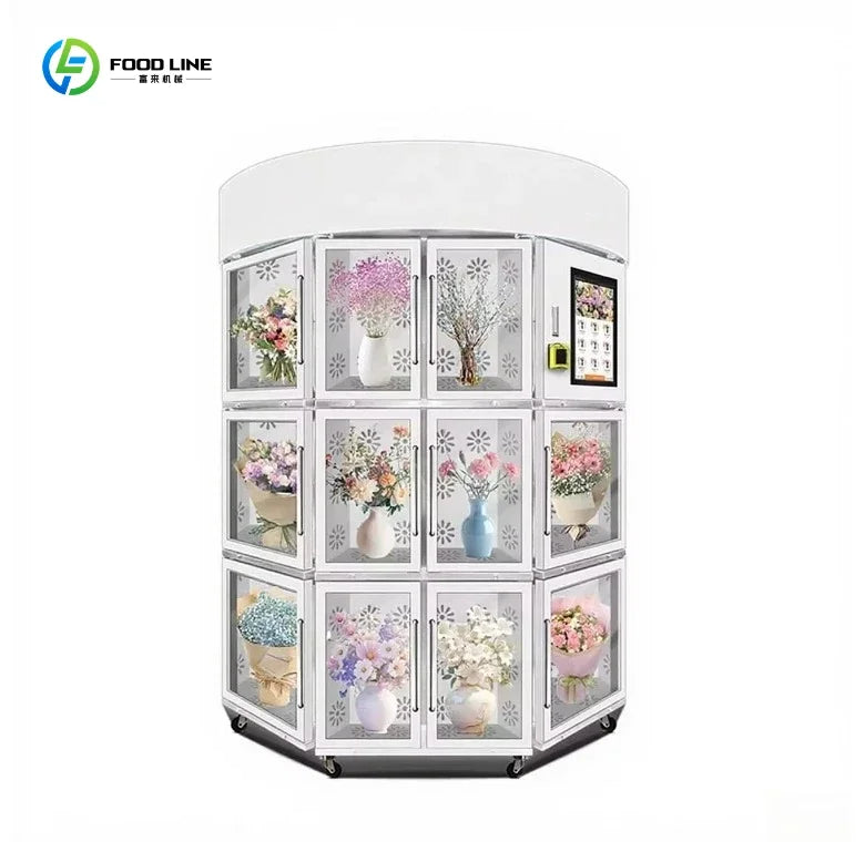 Customized flower vending machine with durable frame  remote monitoring system