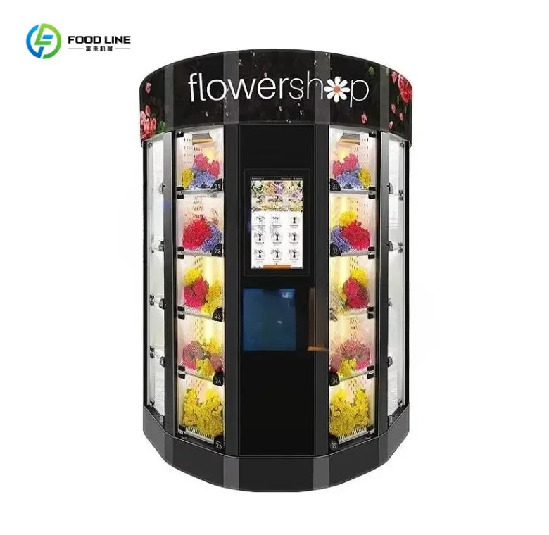 Customized flower vending machine with durable frame  remote monitoring system