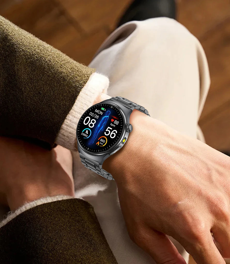2026 Fashion New Expert level Health Smart Watch Men ECG+PPG Laser Monitor Uric Acid Blood Fat Blood Pressure HD Call Smartwatch