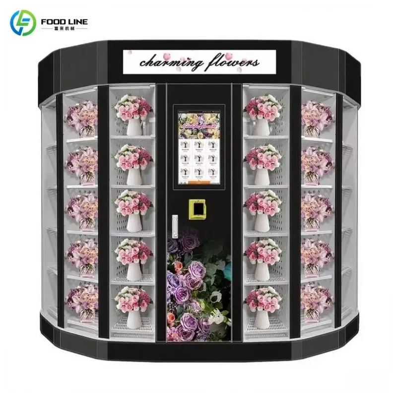 Customized flower vending machine with durable frame  remote monitoring system