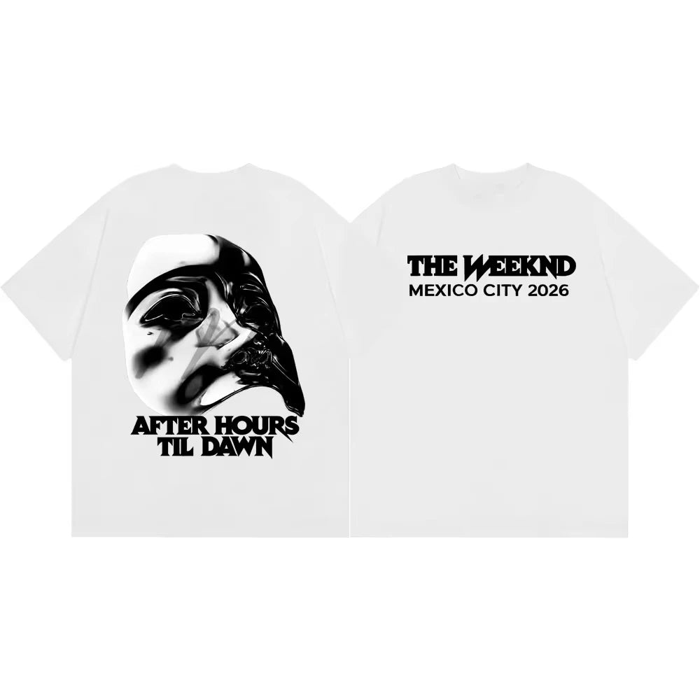 2026 Summer Hot Sale The Weeknd After Hours Til Dawn Tour Print Y2K Hip Hop Vintage Pure Short Sleeve Women And Men T-Shirt