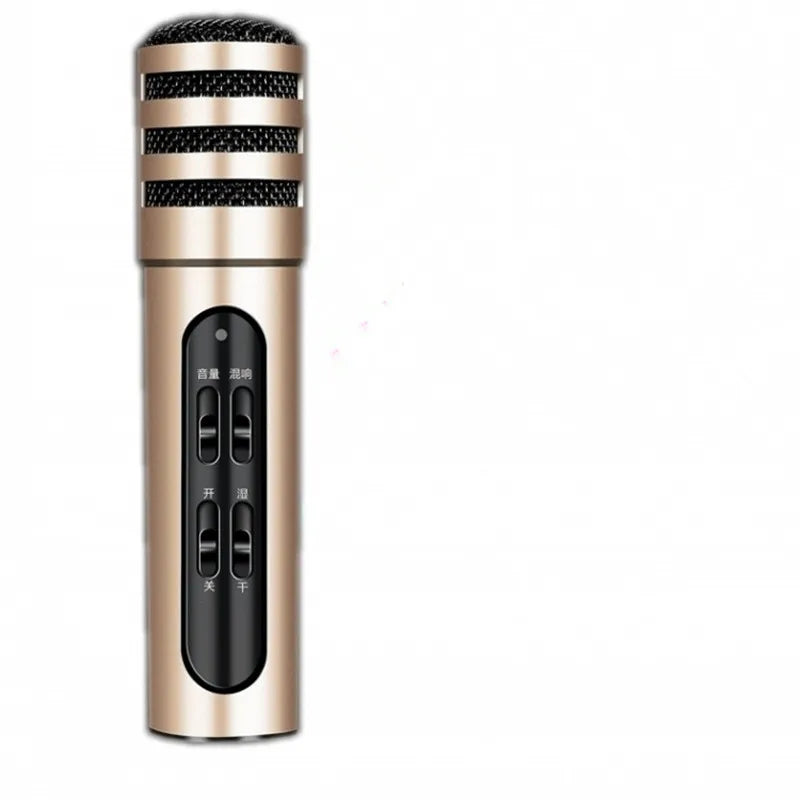 Hot Selling Handhold Professional USB Condenser Microphone Dual Mobile Phone Karaoke Live Singing MIC Built-in Sound Card