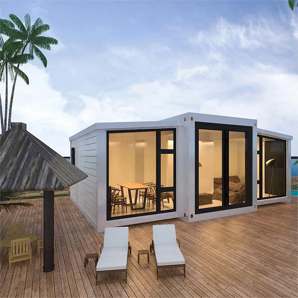 20ft/40ft Expandable Steel Container Home | Luxury Modular Tiny Villa, Portable Prefabricated House with 1-4 Bedrooms