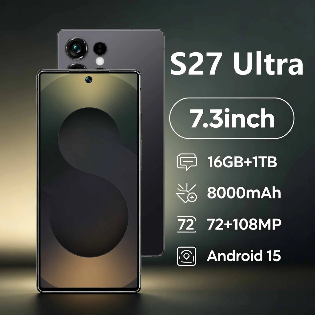 2026 New High Quality S27 Ultra original intelligent 4G 5G dual card dual standby system global version 8000mAh battery