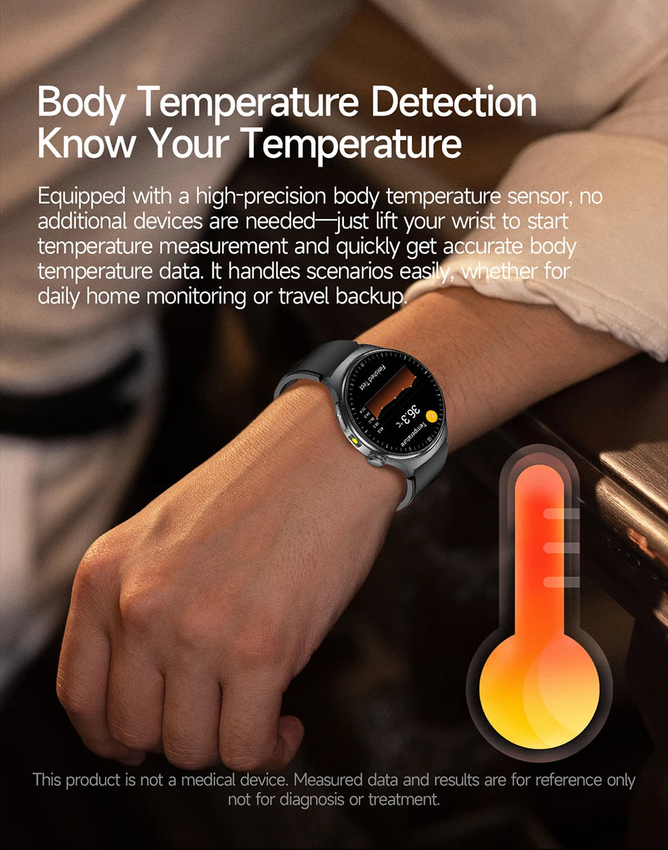 2026 Fashion New Expert level Health Smart Watch Men ECG+PPG Laser Monitor Uric Acid Blood Fat Blood Pressure HD Call Smartwatch
