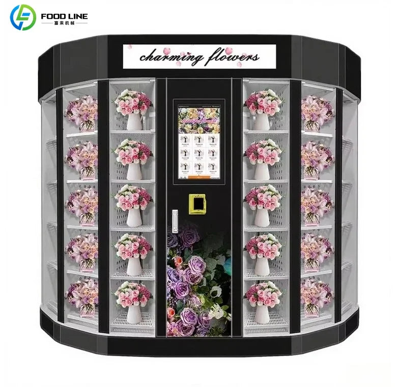 Customized flower vending machine with durable frame  remote monitoring system