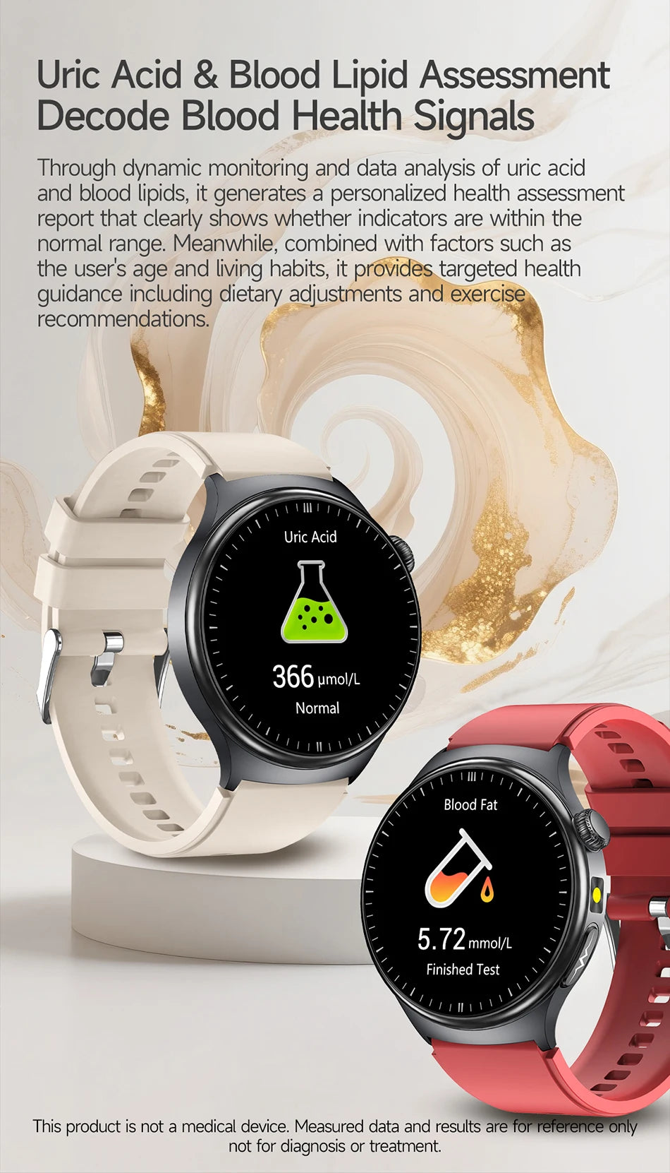 2026 Fashion New Expert level Health Smart Watch Men ECG+PPG Laser Monitor Uric Acid Blood Fat Blood Pressure HD Call Smartwatch
