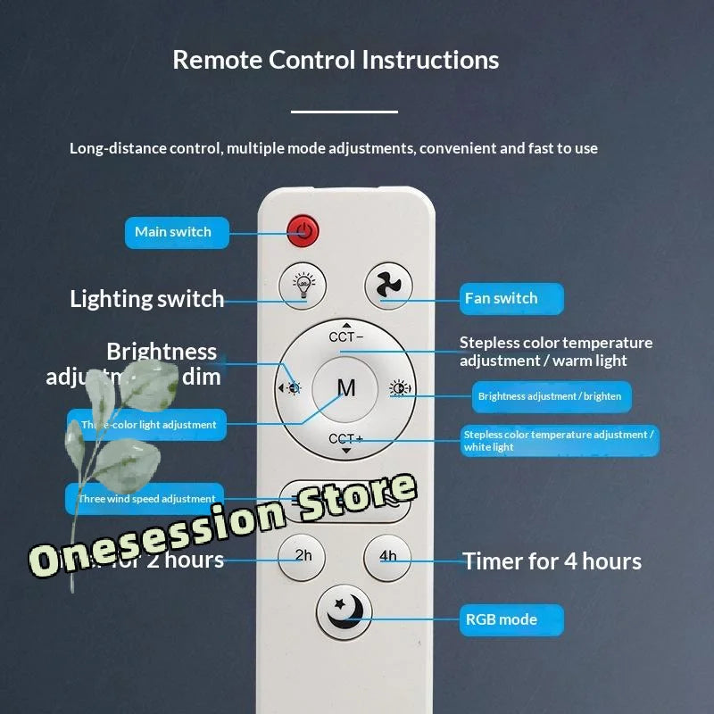 Universal Ceiling Fan Remote Control for Fans with Light Wireless, Speed & Light Dimming, Sleep Timer for Living Room
