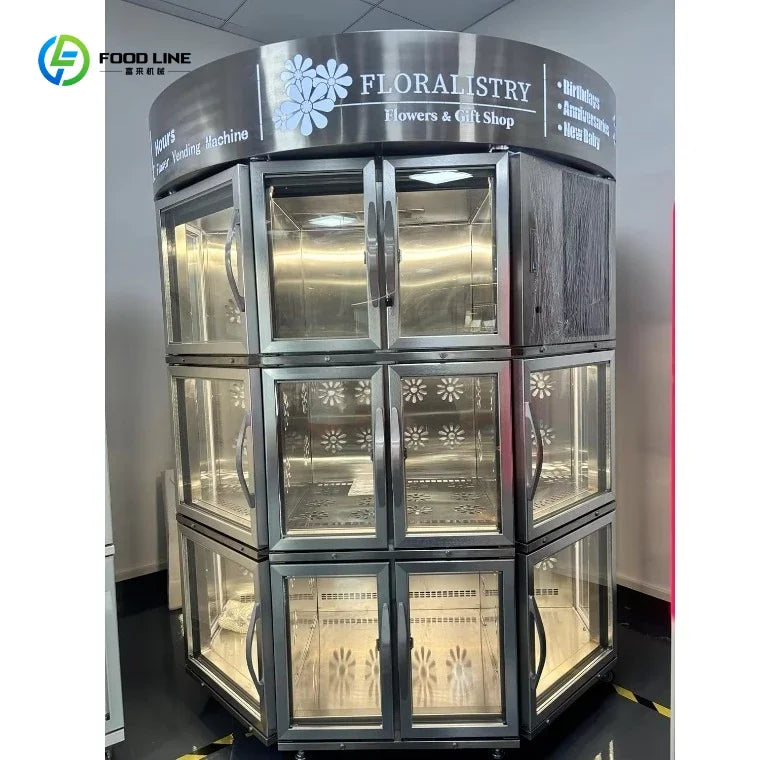 Customized flower vending machine with durable frame  remote monitoring system